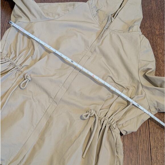 JNBY Beige Cotton Hooded Oversized Long Sleeve Full Zip Coat Jacket, size S - Picture 7 of 9